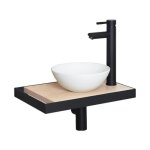 Meuble lave - mains soho plan fin et porte serviette c�t� vasque blanche