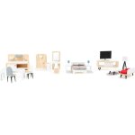 Meubles de maison de poupe - small foot - set complet - bois - design moderne - 3 ans et plus