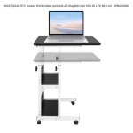 Meuble multimedia - bureau dordinateur portable  3 tagres noir 60 x 40 x 76 - 865 cm - quiienclee