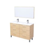 Ondee zen meuble de salle de bain à poser pallas - 120cm - chêne clair - mélaminé Ondee zen meuble de salle de bain à poser pallas - 120cm - chêne clair - mélaminé