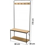 Meuble porte manteaux xl avec 2 etagres range chaussures vestiaire d?entre - 80x 30 x h. 170 cm