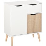 Buffet - meuble de rangement - homcom - design scandinave 2 placards tiroir coulissant - bois ch�ne - ...