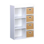 Meuble rangement enfant 4 paniers fibre v�g�tale camille