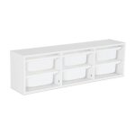 Meuble de rangement pour enfant. blanc. 6 bacs en plastique