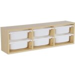 Meuble de rangement pour enfant. naturel. 6 bacs en plastique
