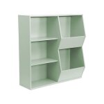 Meuble de rangement enfant vert. 3 �tag�res et 2 espaces de rangement