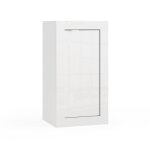 Meuble de rangement isora ? 1 porte 2 �tag�res ? blanc laqu� brillant ? design moderne