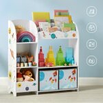 Meuble de rangement pour jouets enfant et livres avec 2 tiroirs en tissu thme plantes 93 x 30 x 100 ...