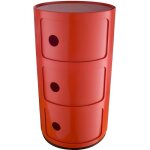 Kartell meuble de rangement componibili - 3 tiroirs - rouge
