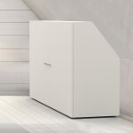 Meuble de rangement sous pente 2 portes blanc - h. 100 x l. 51. 8 x p. 100 cm