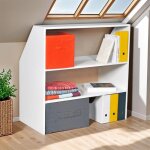 Meuble de rangement sous pente alix h. 100 x l. 100 x p. 50 cm blanc