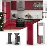 Armoire pour frigo fame - line 60cm rouge bordeaux haute brillance / blanc vicco 34807