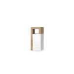 Meuble de salle de bains bura ? 1 porte ? blanc brillant laqué et chêne clair ? design moderne Meuble de salle de bains bura ? 1 porte ? blanc brillant laqué et chêne clair ? design moderne