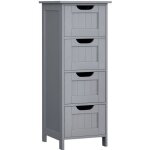 Meuble de salle de bain avec 4 tiroirs 30 x 30 x 82 cm style moderne gris mystique