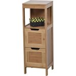 Meuble de salle de bain en bambou - made in nature - meuble sous vasque - marron - aspect bois - a poser ...