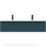 Meuble de salle de bain double vasque 120cm 1 tiroir bleu - hudson