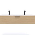 Meuble de salle de bain double vasque 120cm 1 tiroir ch�ne - venice
