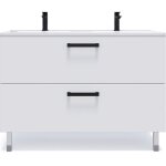 Meuble de salle de bain double vasque 120cm 2 tiroirs blanc - chelsea