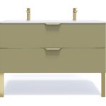 Meuble de salle de bain double vasque 120cm 2 tiroirs vert - venice