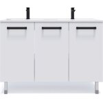 Meuble de salle de bain double vasque 120cm 3 portes blanc - chelsea
