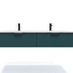 Meuble de salle de bain double vasque 140cm 2 tiroirs bleu - soho