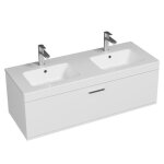 Rubite meuble salle de bain double vasque 1 tiroir couleur - blanc modle - largeur 120 cm
