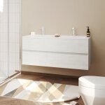 Easy meuble salle de bain double vasque 2 tiroirs couleur - chne clair modle - largeur 120 cm