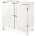 Meuble de salle de bain - homfa - rangement sous vasque en mdf - blanc laqu� - 60x60x30cm
