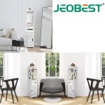 Meuble de salle de bain - jeobest - colonne rangement - blanc - 20x15x80cm - design contemporain