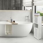 Meuble de salle de bain moderne blanc - homewell - autonome avec porte - 20 * 20 * 75 cm
