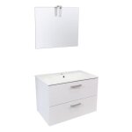 Ondee zen meuble de salle de bain smart - suspendu - 80cm - 2 tiroirs - finition blanc