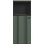 Meuble de salle de bain - rangement bas - dcor vert sauge et noir - l40 x h95 x p31cm - pure bliss