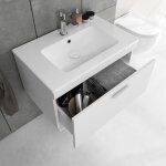 Rubite meuble salle de bain simple vasque 1 tiroir couleur - blanc mod�le - largeur 60 cm