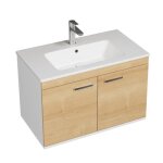 Rubite meuble salle de bain simple vasque 2 portes couleur - ch�ne mod�le - largeur 80 cm