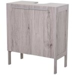 Kleankin - meuble salle de bain - bois - 60x30x70cm - gris