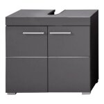 Meuble de salle de bain sous vasque avec 2 portes coloris gris anthracite mat et gris anthracite brillant ... Meuble de salle de bain sous vasque avec 2 portes coloris gris anthracite mat et gris anthracite brillant ...