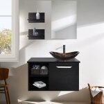 Meubledesalledebainmeublesous - vasque + lavaboavecrobinetterie + miroir + 2tagres