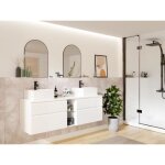 Meuble de salle de bain suspendu avec double vasque - blanc - 150 cm - magdalena ii Meuble de salle de bain suspendu avec double vasque - blanc - 150 cm - magdalena ii
