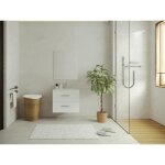 Meuble de salle de bain suspendu avec simple vasque - coloris blanc - 60 cm - kayla