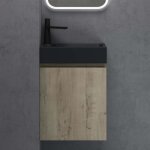 Meuble de salle de bain suspendu so good - pisa02 - ch�ne clair - 46x26x63cm - lavabo led miroir