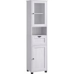 Meuble salle de bain - vasagle - colonne - rangement avec tagres rglables - gris clair bois