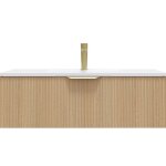 Meuble de salle de bain vasque int�gr�e 90cm 1 tiroir cannel� - venice