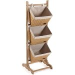 Meuble de salle de bain - versa - versa - 3 paniers - bois acacia - multicolore