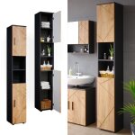 Meuble de rangement de salle de bain irma 30x192cm chêne doré / anthracite chêne de force doré vicco Meuble de rangement de salle de bain irma 30x192cm chêne doré / anthracite chêne de force doré vicco