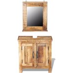 Vidaxl meuble de salle de bain avec miroir bois massif de manguier