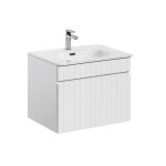 Meuble de salle de bain - vivaldi - iconic white - 80 cm - vasque sky - design contemporain
