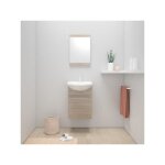 Meuble de salle de bain - royo - aroa - imitation bouleau - 60 cm de hauteur - contemporain