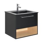 Meuble simple vasque noir 61cm nika