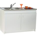 Meuble sous - vier 2 portes mlamin blanc 100x60