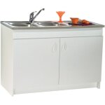 Meuble sous - �vier 2 portes m�lamin� blanc 80x60